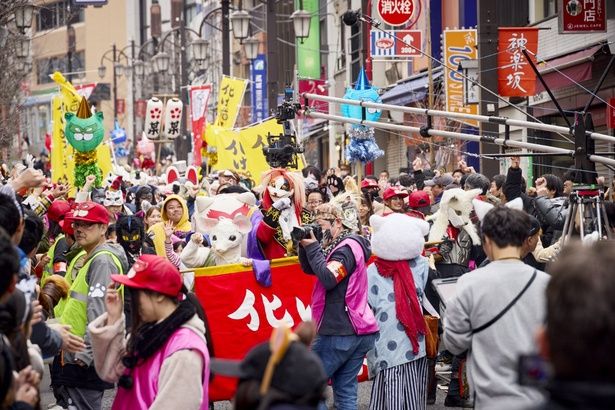 スタッフも化け猫姿で一体感がすごい！ 撮影/植村忠透