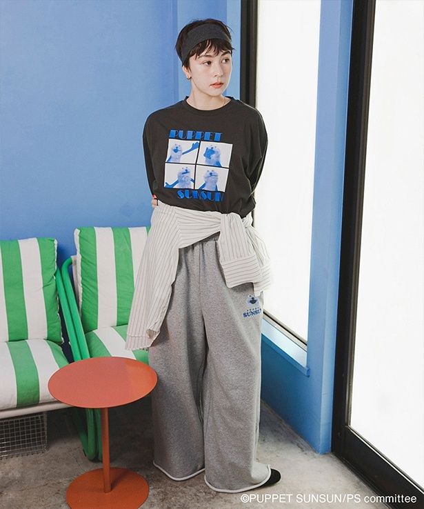 別注 SUNSUN グラフィックT(CHARCOAL)