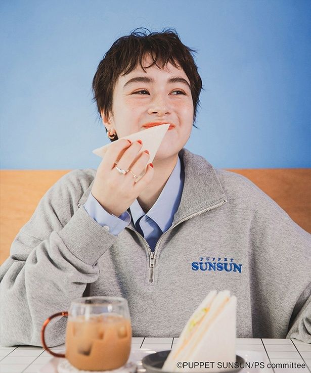 別注 SUNSUNハーフジップスウェット(L.GRAY)