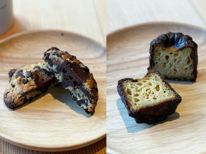 （左から）チョコレートジャンキークッキー、カヌレ