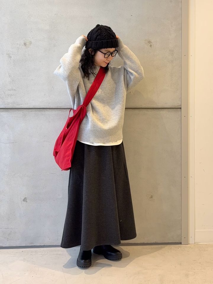 ブラウンのふんわりシルエットでナチュラルに