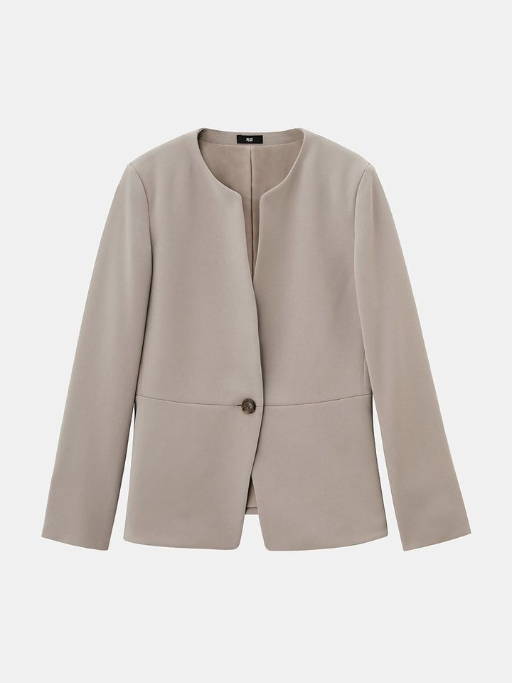PLSTのトリアセブレンドペプラムジャケット