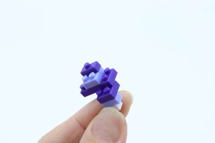 プチブロック（藤） パーツのサイズ感