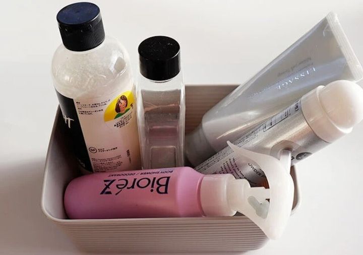 ダイソー ソフト小物入れ2個（16.8cm×12.5cm×6.5cm） 使用例