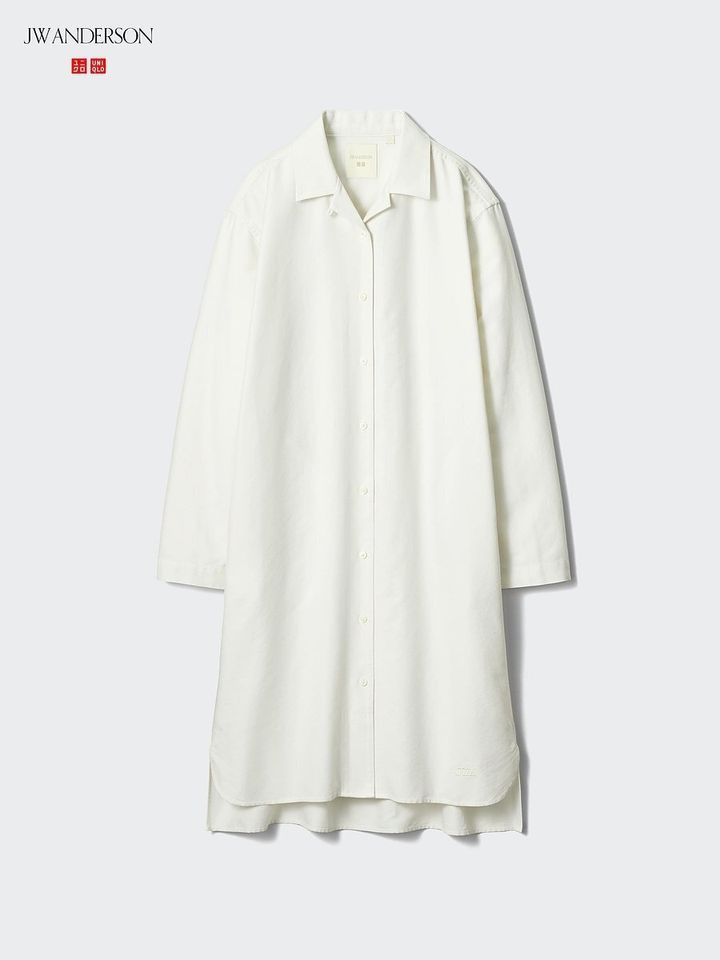 ユニクロのオープンカラーオックスフォードシャツワンピース