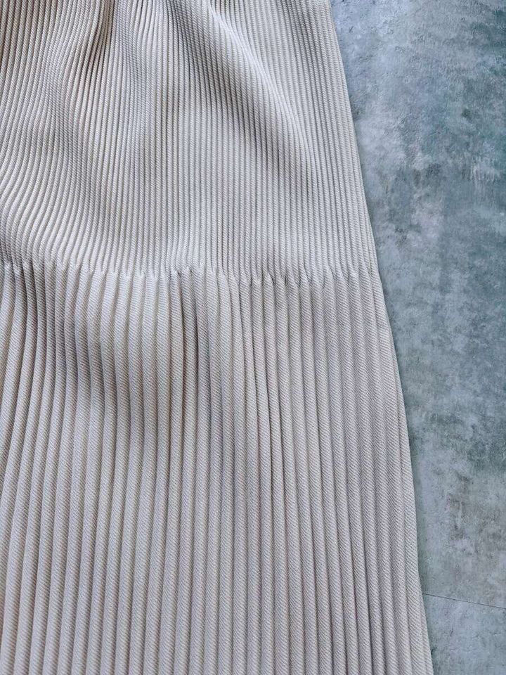 cocaランダムリブロングIラインスカート リブ素材感