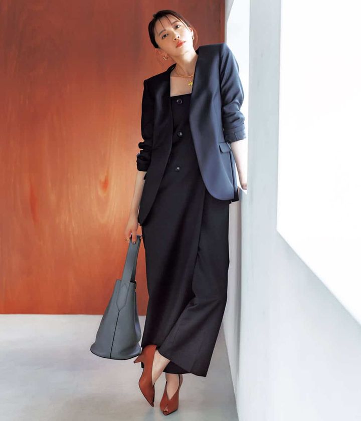 宮田聡子 ジャケット パンツ セットアップ 通勤コーデ