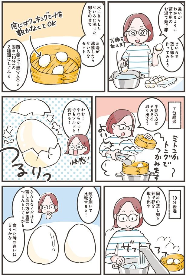 せいろで蒸し卵を作ってみよう (C)ノグチノブコ／KADOKAWA