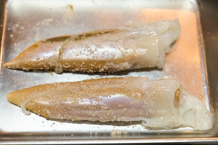 ワタを塩漬けする