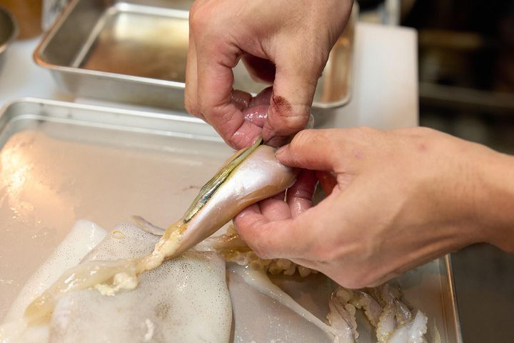 ワタを塩漬けする