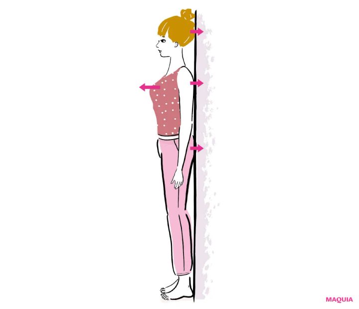 神経のエイジングケア あご引き・胸だしで姿勢矯正