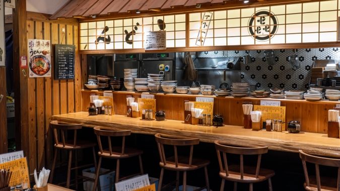 釜喜利うどん カウンター