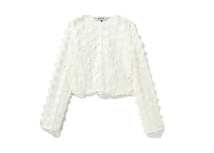 上質な素材とユニークなパターンが特徴の『EPINGLER』のフラワーカーディガン。