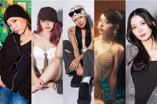 イベントに華を添える女性DJ陣。左から、DJ SAKITOMMY、DJ SHANEN、DJ KAORU、DJ HANA、DJまりー