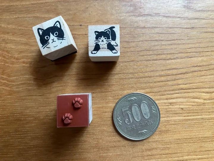 Seria(セリア)：LJP ラバースタンプ 3P ネコ