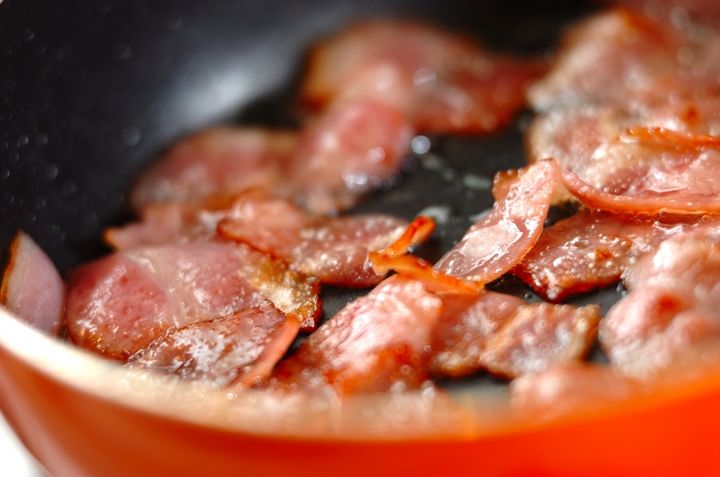 ベビーリーフのベーコンサラダの作り方1