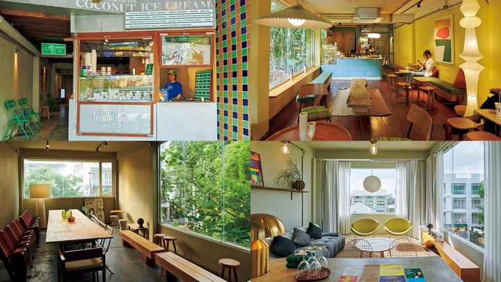 バンコク ココナッツ・カルチャー・ビル〈ココナッツ・カルチャー〉外観、コミュニースペース、〈パルス・プラ・アティット〉店内、〈シトラス・ハウス〉内観
