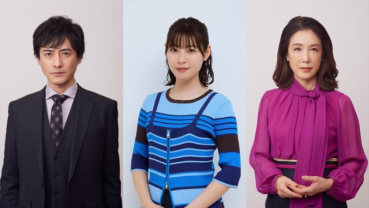 ドラマ『今夜、秘密のキッチンで』に出演する（左から）中村俊介、瀧本美織、筒井真理子 （C）フジテレビ width=