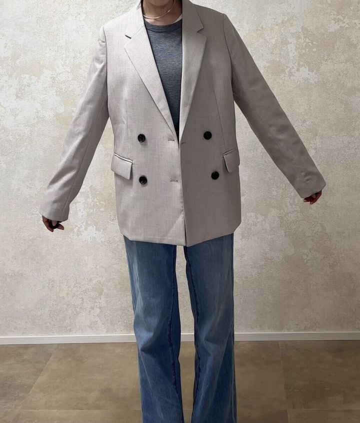 GUダブルブレストジャケット Mサイズ着用丈感 正面