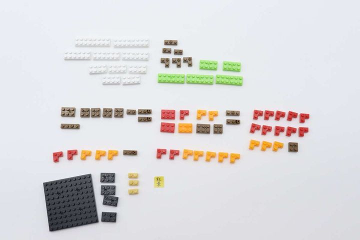 ダイソーのプチブロック 紅葉は76ピース入り