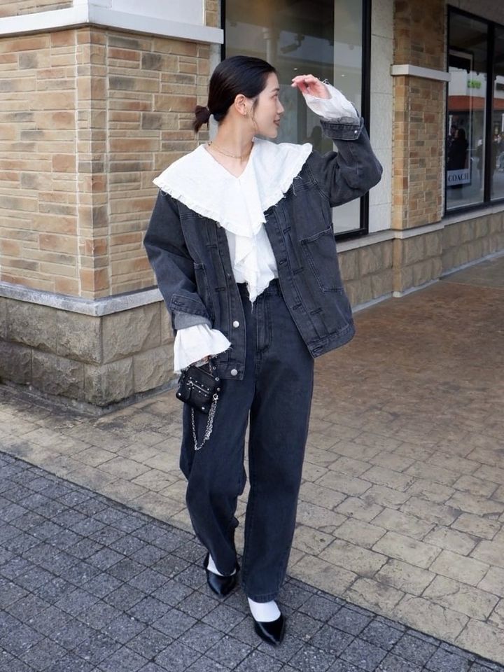 白ブラウスコーデ3