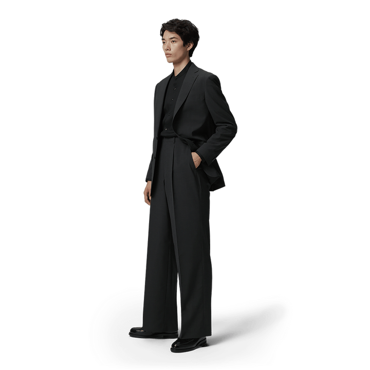 WIDE PANTS SUIT ｛AIR-BIZ」 STYLE ハイウエストで着こなす