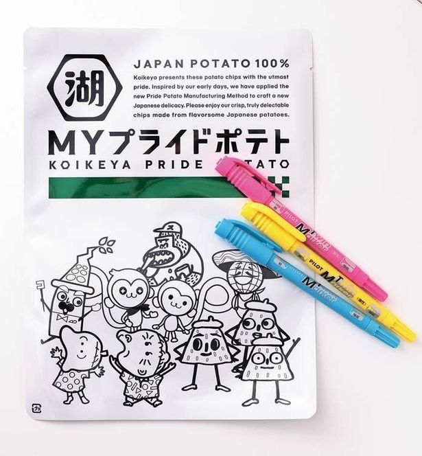 スリーポリンキーズやヒーおばあちゃんなど、湖池屋のオリジナルキャラクターが勢ぞろい！ 撮影＝EDWARD.K