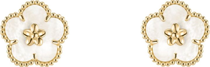 「ラッキー スプリング」イヤリング プラムブロッサム（YG×ホワイトマザーオブパール）￥852,500