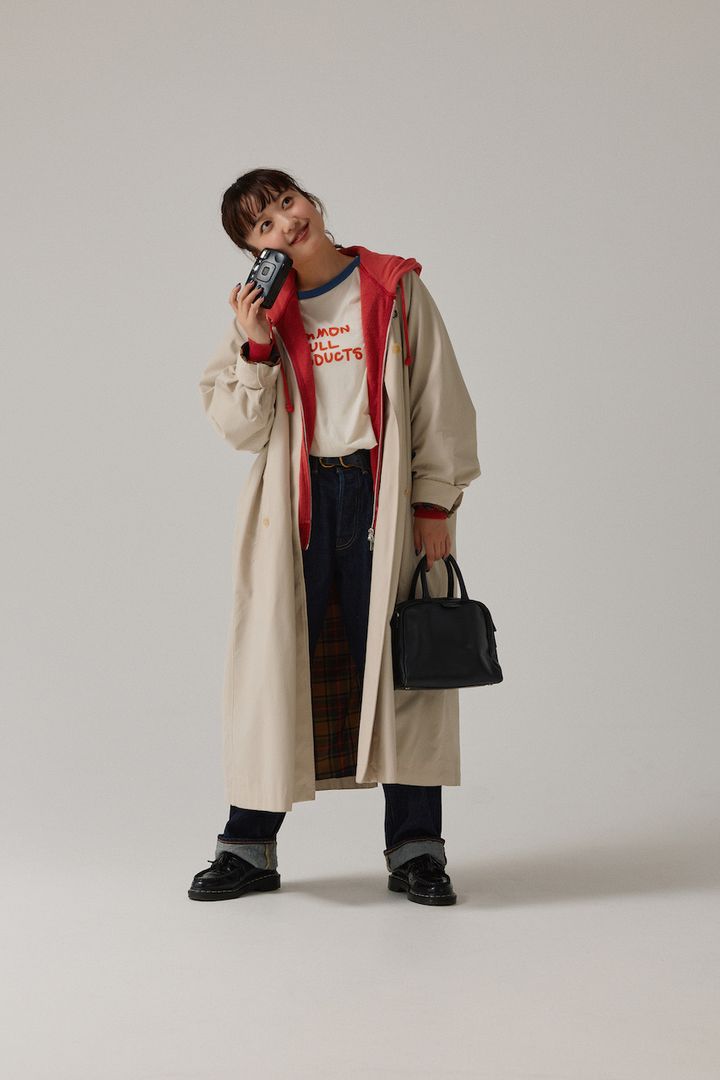 低身長の軽アウターコーデ2選。赤とマキシスカートを効かせて【FUDGE FRIEND おしゃれさんの毎日コーディネート｜大島花菜】