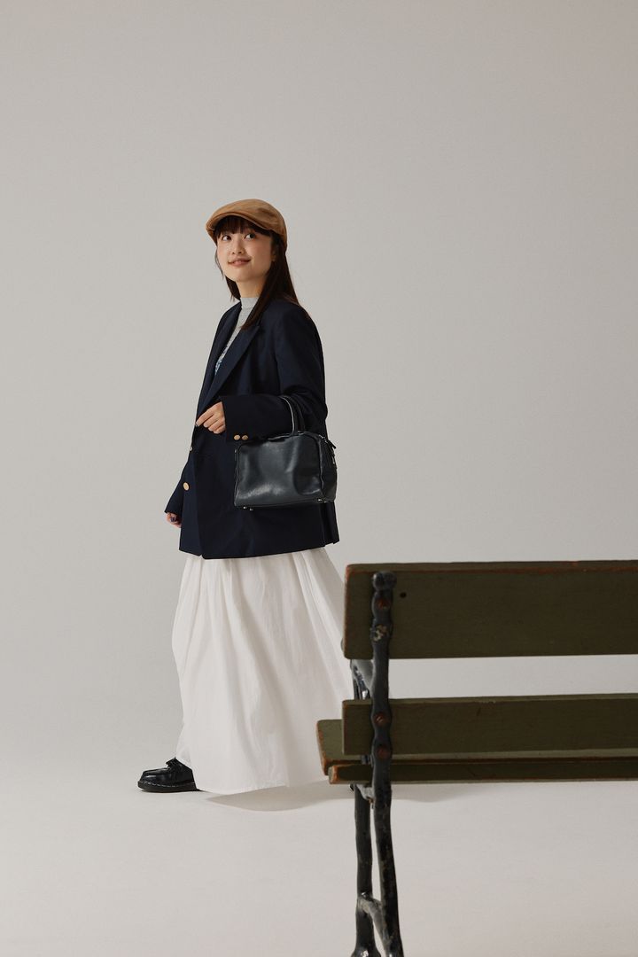 低身長の軽アウターコーデ2選。赤とマキシスカートを効かせて【FUDGE FRIEND おしゃれさんの毎日コーディネート｜大島花菜】