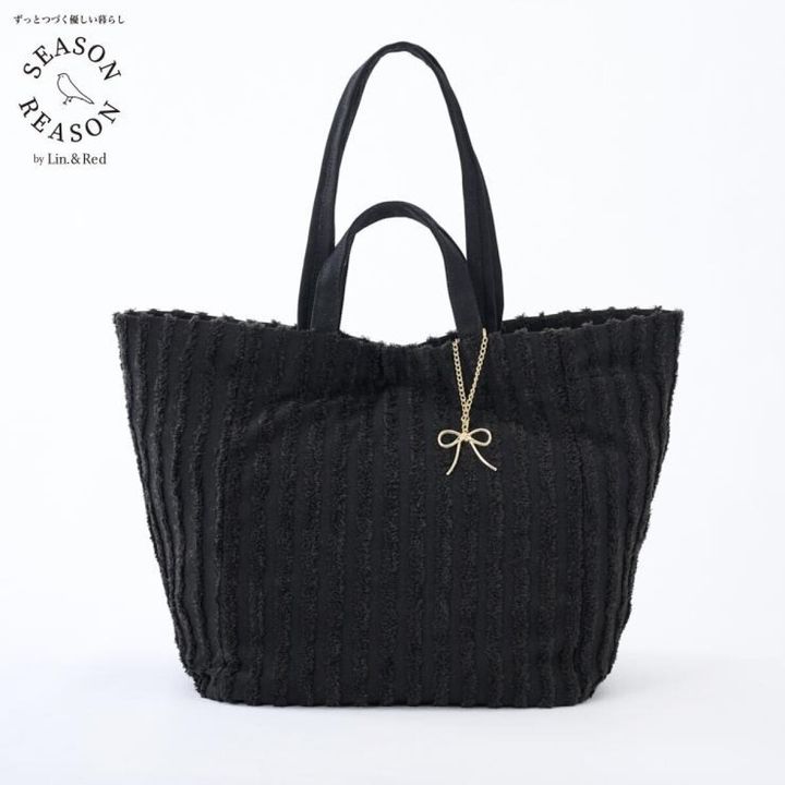 2026春しまむらコラボ黒トートバッグ