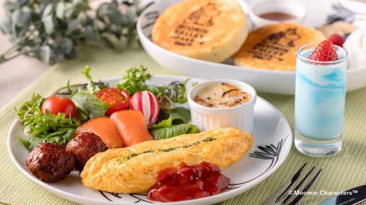 パンケーキ朝食 オムレツ