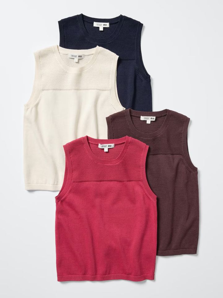 UNIQLO and COMPTOIR DES COTONNIERS コットンクルーネックセーターノースリーブ