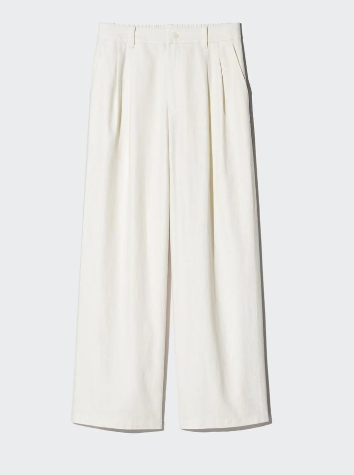 UNIQLO and COMPTOIR DES COTONNIERS リネンブレンドストレートパンツ