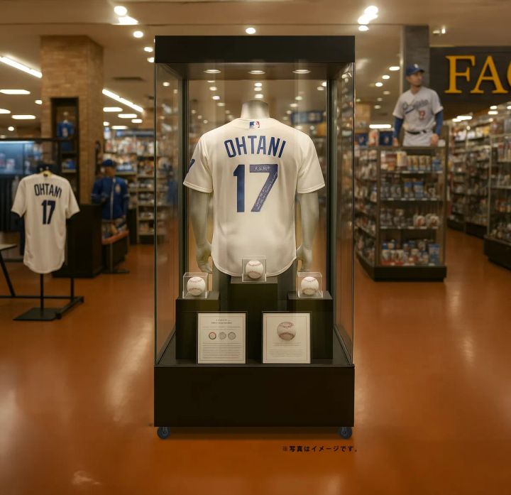 大谷翔平選手が記録達成試合で着用したサイン入りユニフォーム