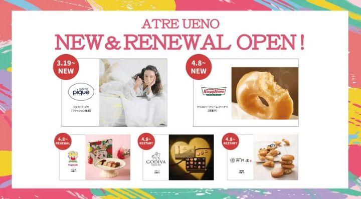 アトレ上野の新店とリニューアルを知らせる告知ビジュアル