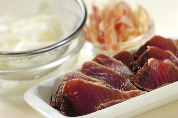 カツオのたたきの下準備1