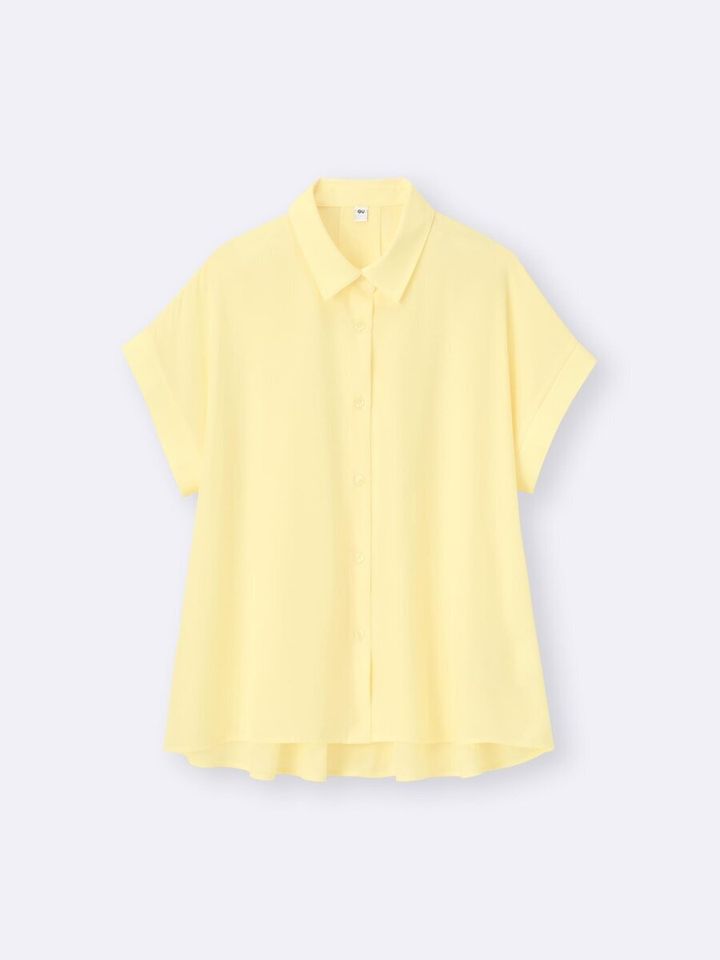 2026gu春大人女性おすすめドレープフレアシャツ