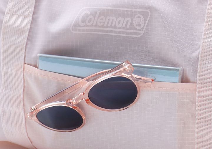 Coleman撥水ボストンバッグピンクフロントポケット