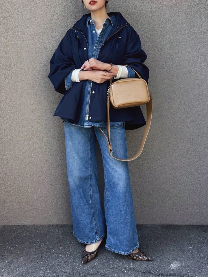 2026春大人女性おすすめワイドデニムセットアップコーデ