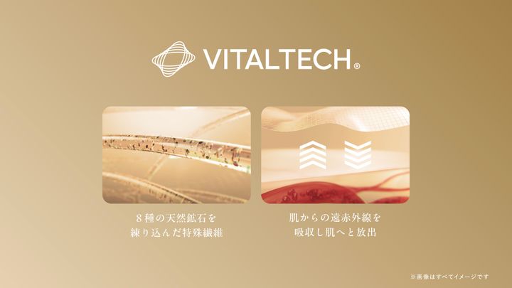 椿オイルを含んだ8種の天然鉱石を練り込んだ独自開発繊維