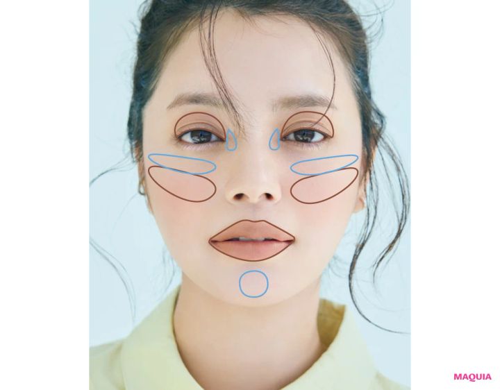 マットブラウンのリップ＆チークコスメにおすすめのメイク