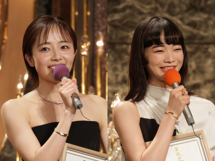 第49回日本アカデミー賞・新人俳優賞を受賞した（左から）森田望智、見上愛 （C）日本アカデミー賞協会 width=