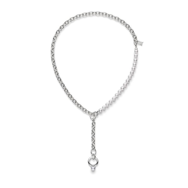 「リング チャーム」ネックレス（SV×WG×アコヤ真珠）￥396,000