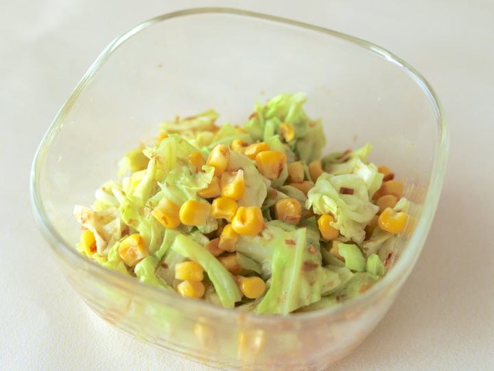 「春キャベツとコーンのおかか和え」レシピ