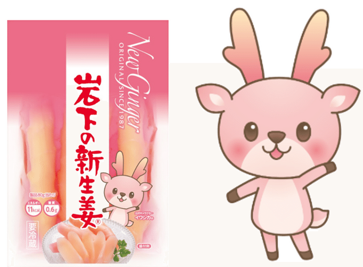 岩下の新生姜 商品単品とイワシカちゃん