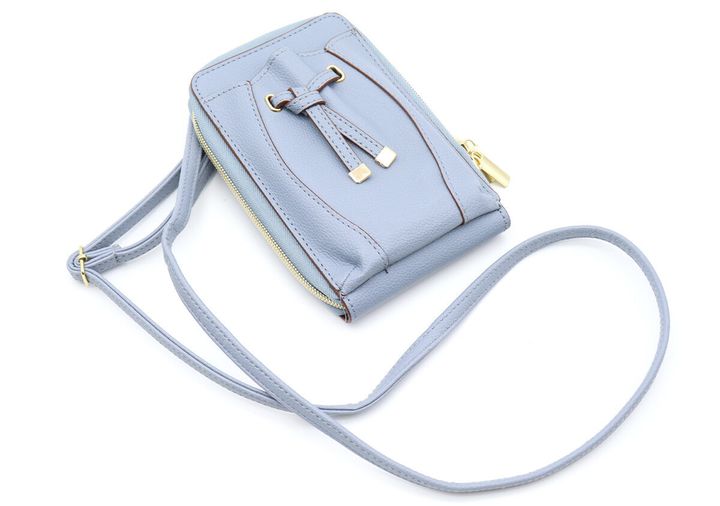 VISフラワーカットスマホショルダーサックスブルー