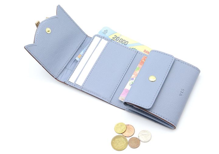 VISフラワーカットミニ財布縦に開く