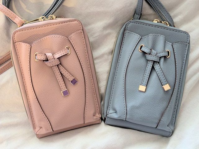 VIS ハートカットスマホショルダー ピンクとグレーブルーの2色