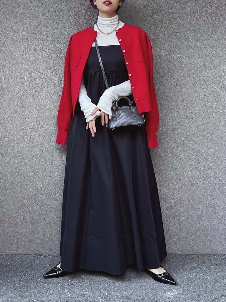 黒ワンピースコーデ1